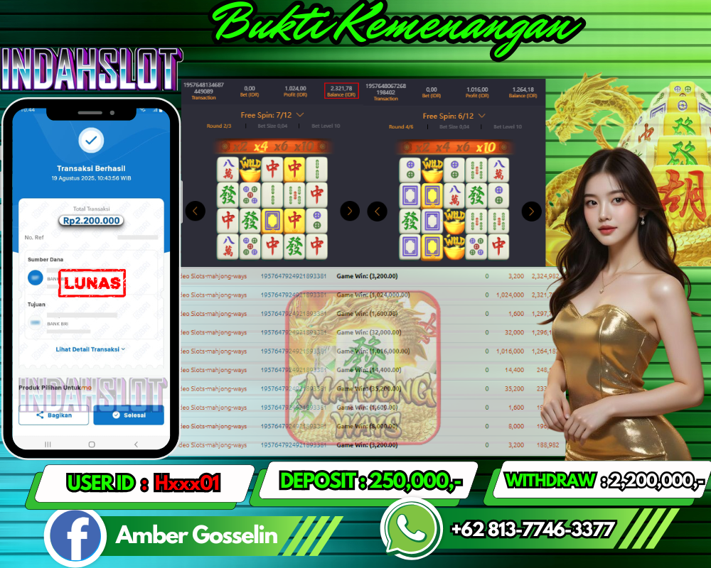 INDAHSLOT JACKPOT MAHJONG WAYS Rp.2,200,000,- LUNAS!!