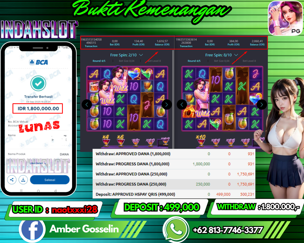 INDAHSLOT Cocktail Nights Rp 1.800,000,- LUNAS!!