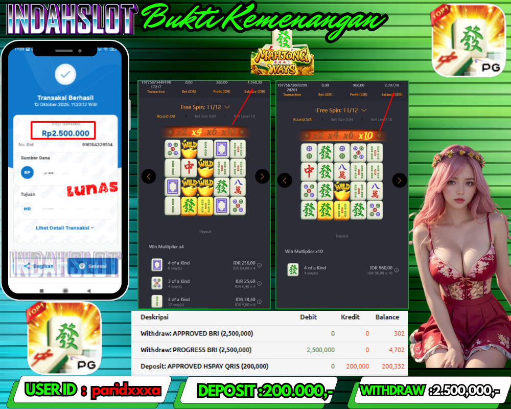INDAHSLOT MAHJONG WAYS 1 Rp 2,500,000,- LUNAS!!