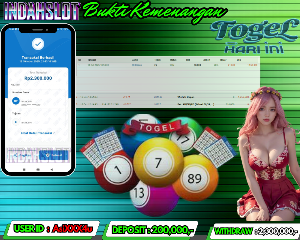 INDAHSLOT SYD 2D DI DEPAN  Rp 2,300,000,- LUNAS!!