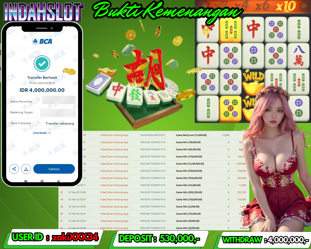 INDAHSLOT MAHJONG WAYS Rp 4,000,000,- LUNAS!!