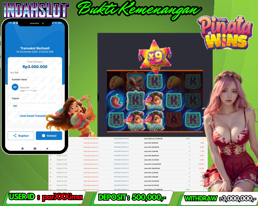 INDAHSLOT PINATA WINS Rp 3,000,000,- LUNAS!!