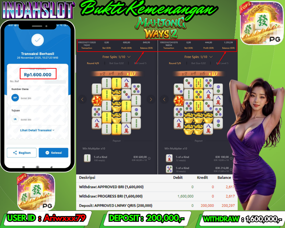 INDAHSLOT MAHJONG WAYS 2 Rp. 1,600,000,LUNAS