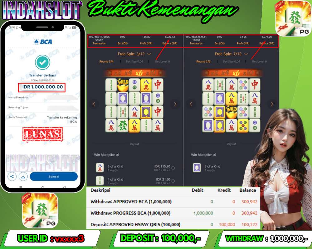 INDAHSLOT MAHJONG WAYS 1 Rp. 1.000.000 LUNAS