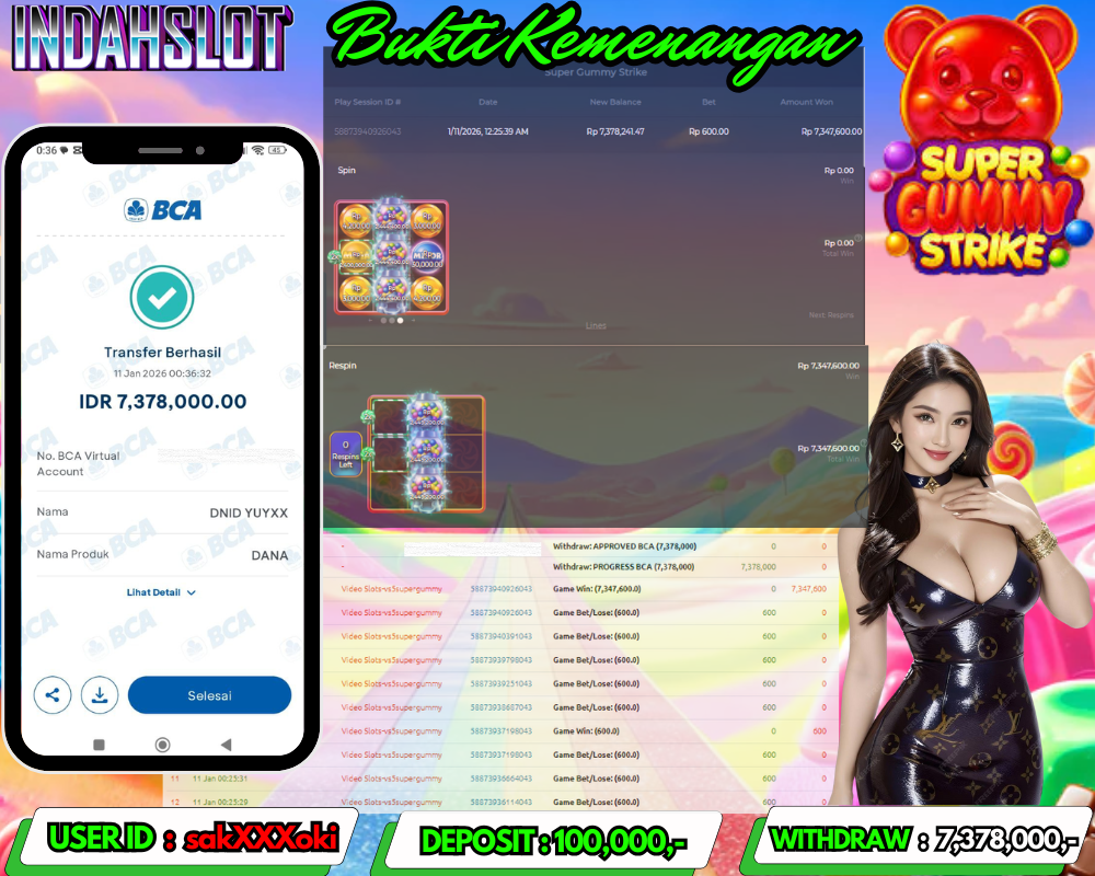 INDAHSLOT SUPER GUMMY STRIKE Rp.7,378,000 LUNAS